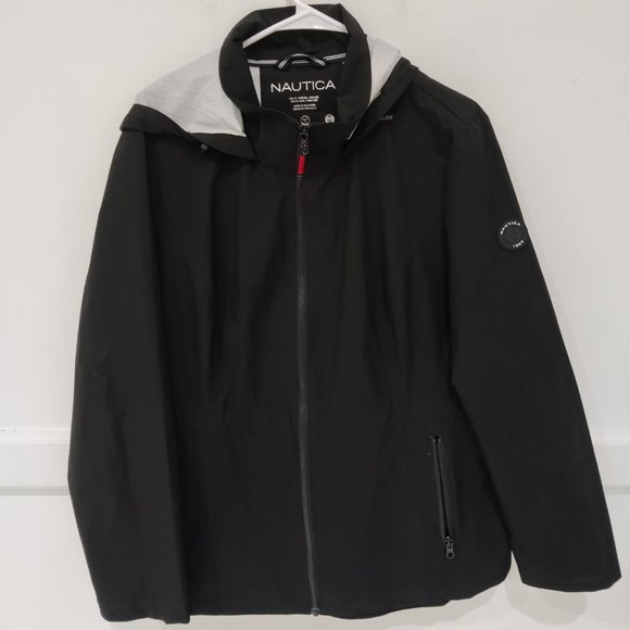 Nautica Women's Stand Collar Peacoat Black Size 2X